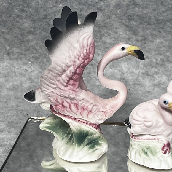 Vintage Miniature Pink Flamingo Porcelain Tropical Bird Hagen Renaker ? Japan ? - Picture 12 of 13